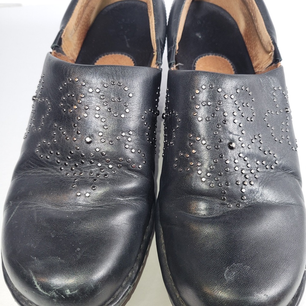 ARIAT Western Black Leather Studded Clog Women 10B Black Slip On Shoes - Picture 3 of 11